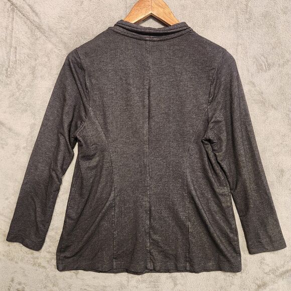J. Jill Womens Gray Rayon Blend One Button Stretch Jacket Blazer Size S Petite - Picture 6 of 10
